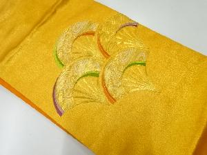 リサイクル　扇青海波模様刺繍名古屋帯